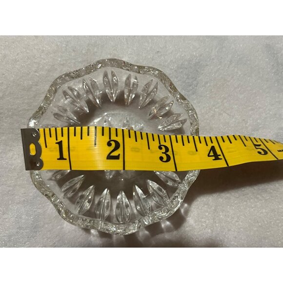 24% Lead Crystal Bowl Made In Yugoslavia With Scalloped Edge & Cut Design vintag - Picture 3 of 5